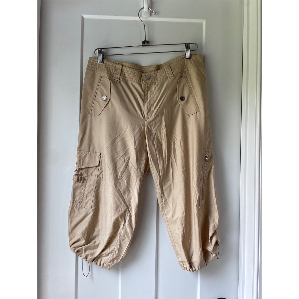 Y2K Ralph Lauren Golf Tan Khaki Cargo Capri Pants Adjustable Drawstring Cuffs - Picture 10 of 10